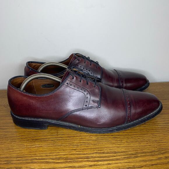 Allen Edmonds Clifton Derby Shoes Men Size 10 D Brown Cap Toe Brogue Leather USA - Picture 1 of 8